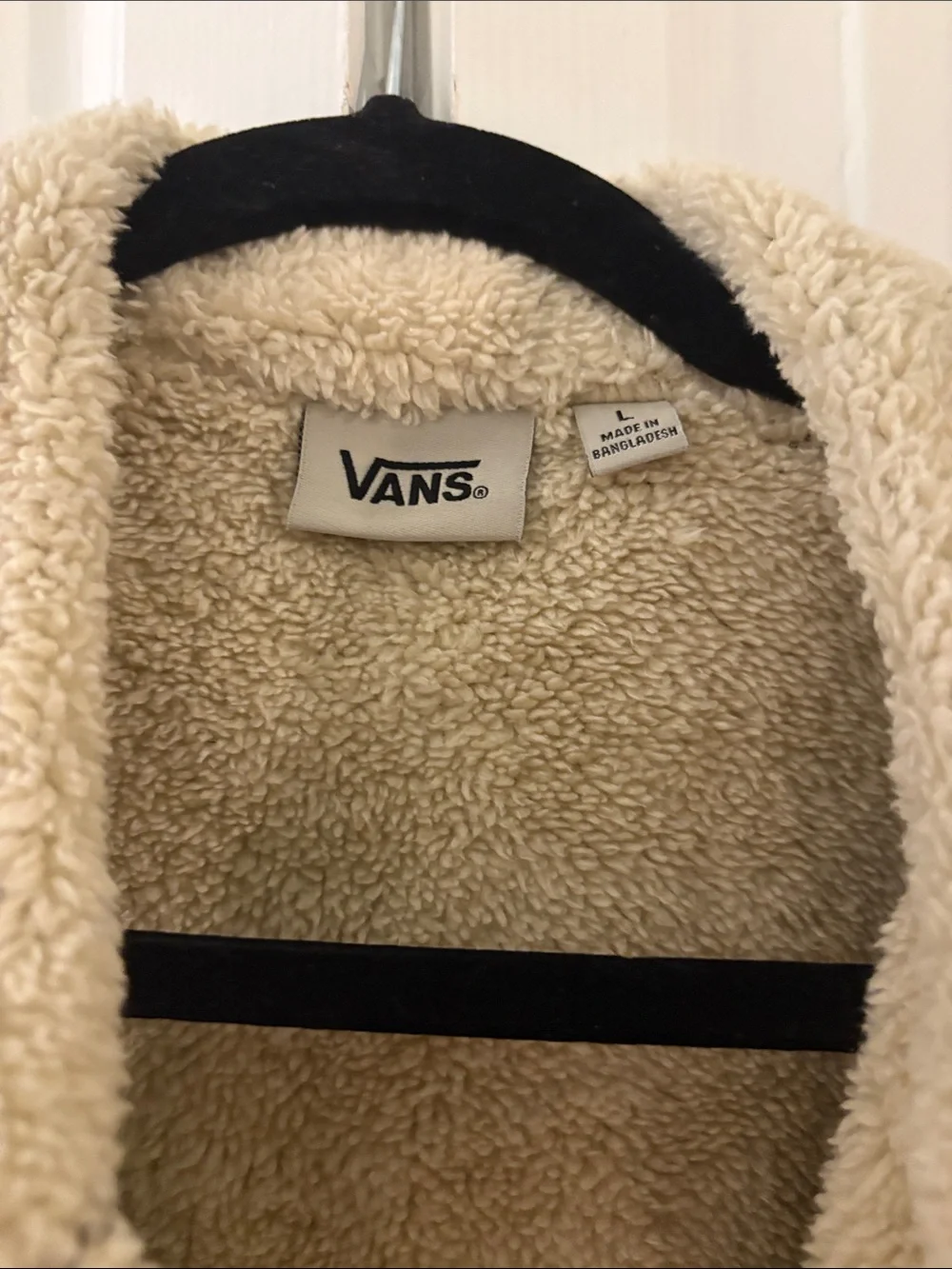 Vans Black Sherpa-Lined Shirt Jacket with Cream Interior